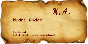Mudri Andor névjegykártya
